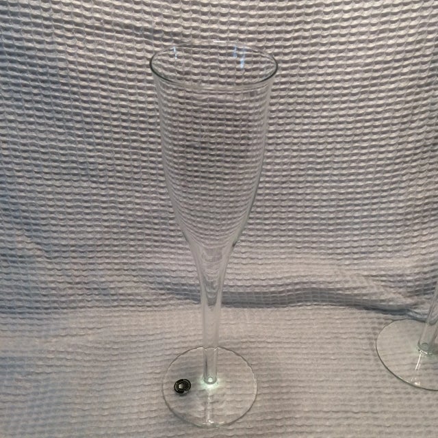 Vintage Romanian Crystal Hollow Stem Champagne Glasses Set of 2 Chairish