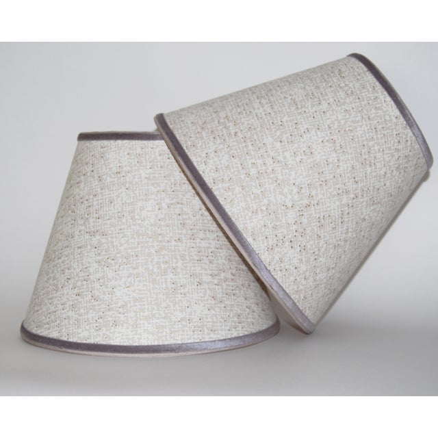 Vintage 1950s Gray Wallpaper Lampshades - A Pair Chairish