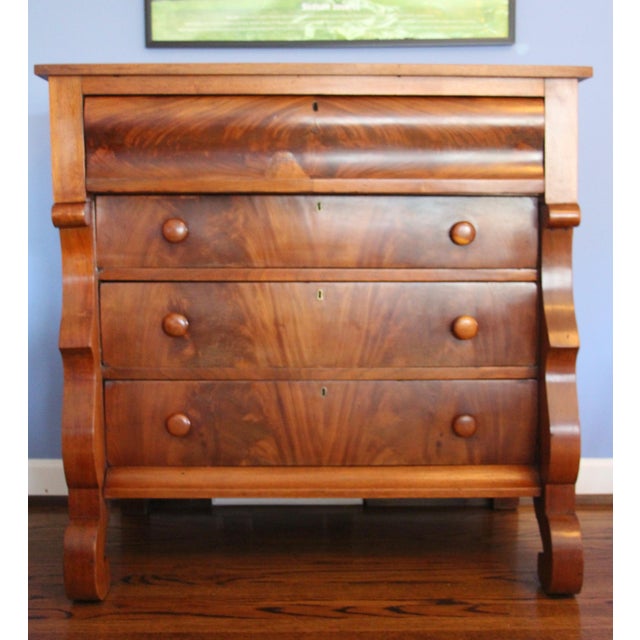 Antique Empire Solid Mahogany & Veneer Dresser Chairish