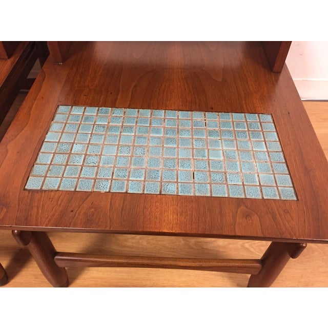 Lane Tile Top End Tables Pair Chairish