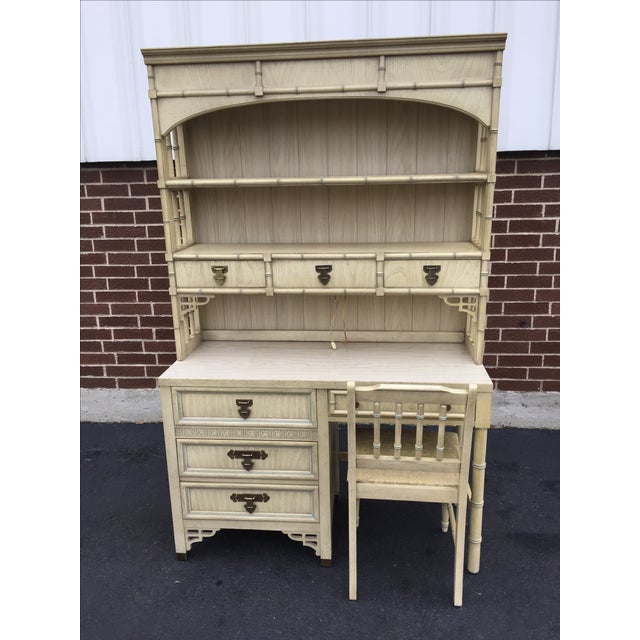 Dixie Vintage Shangri La Desk with Hutch & Chair Chairish