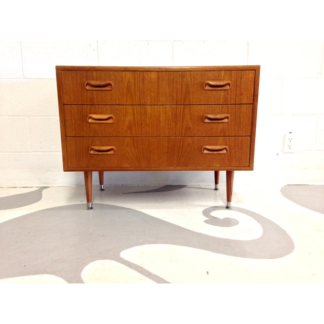 MidCentury Modern Teak Three Drawer Dresser Chairish