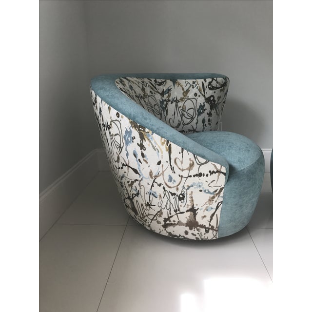 Vladimir Kagan Style Nautilus Swivel Chairs - Pair | Chairish