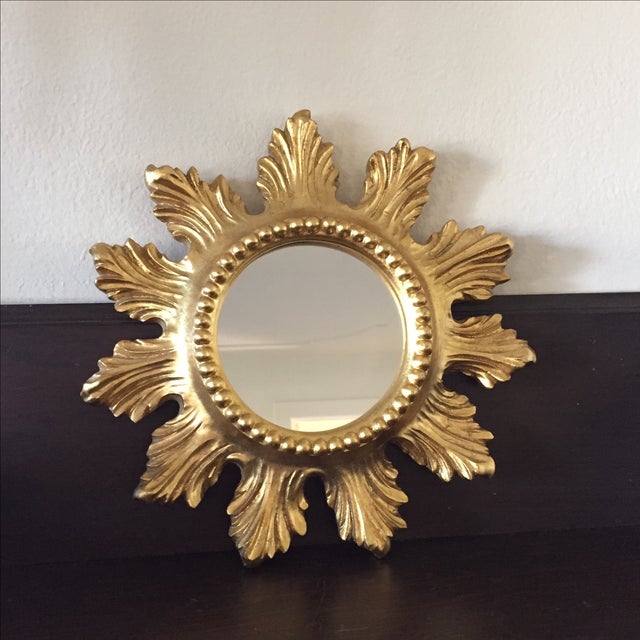 Small Gold Sunburst Mirror | Chairish