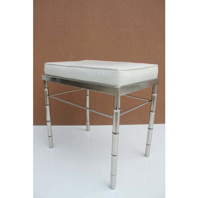 Hollywood Regency Faux Bamboo Chrome Vanity Stool Chairish