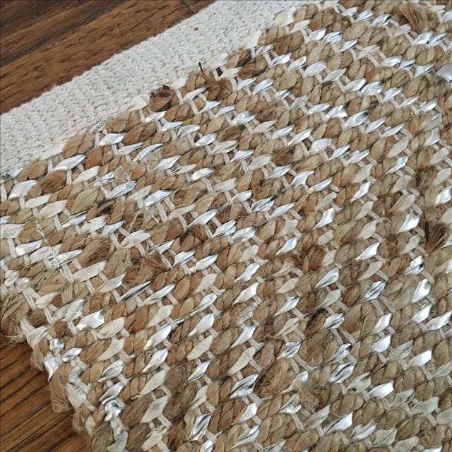 Silver Metallic Woven Sisal Rug 4′2″ × 6′ Chairish