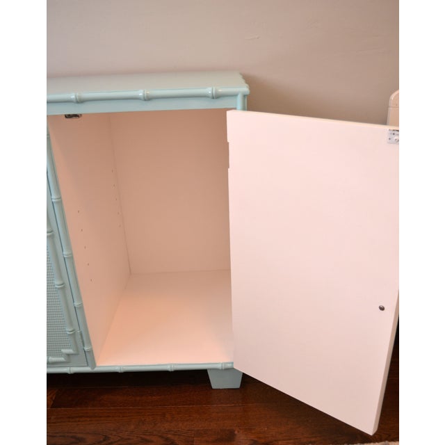 Faux Bamboo Light Blue Credenza Chairish