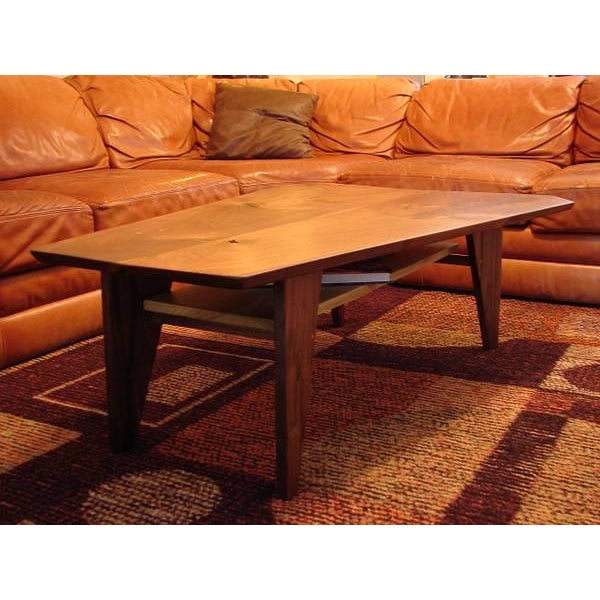 Mid Century Modern Walnut Slab Coffee Table | Chairish