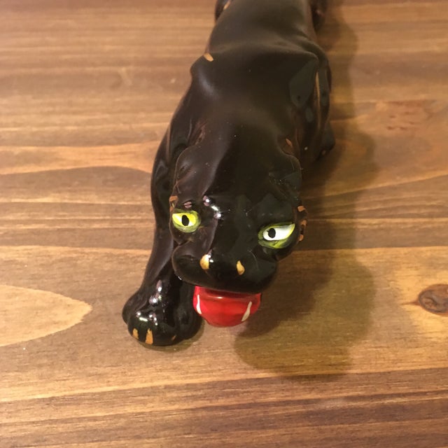 Vintage Black Panther Ceramic Figurine Chairish