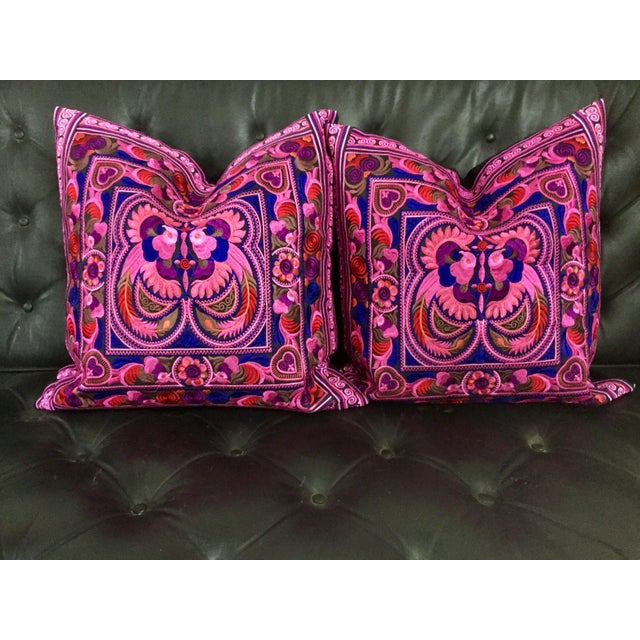 Pink Embroidered Bohemian Pillow A Pair Chairish