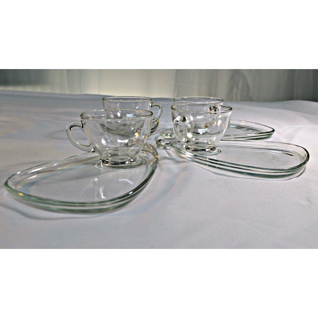 Glass Luncheon Plates and Cups Set of 4 Chairish