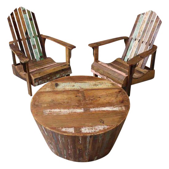  Dining Table &amp; Chair Sets Reclaimed Wood Adirondack Chairs &amp; Table Set