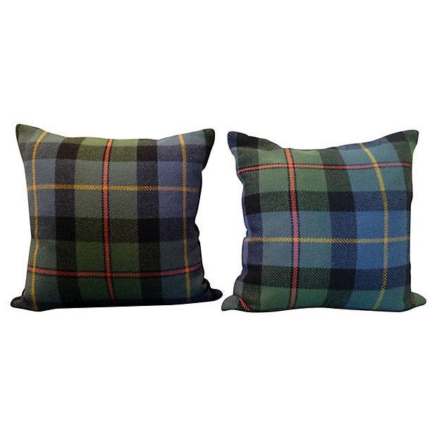 Vintage Wool Plaid Pillows Pair Chairish