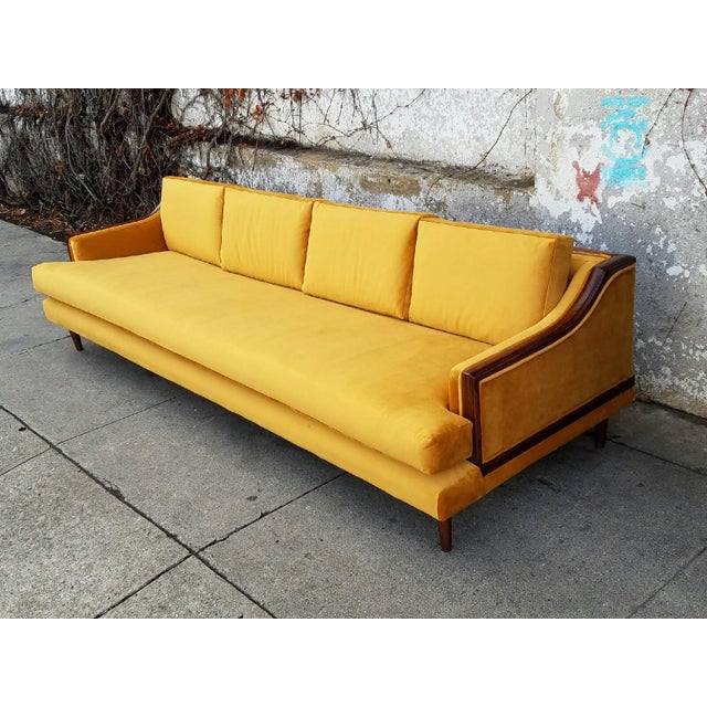MidCentury Vintage Gold Velvet Sofa Chairish