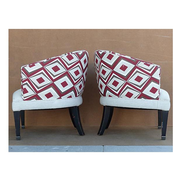 Upholstered Barrel Chairs A Pair Chairish