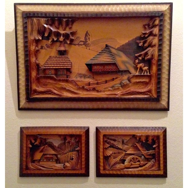 Black Forest Carved Wood Wall Decor Set of 3 Chairish
