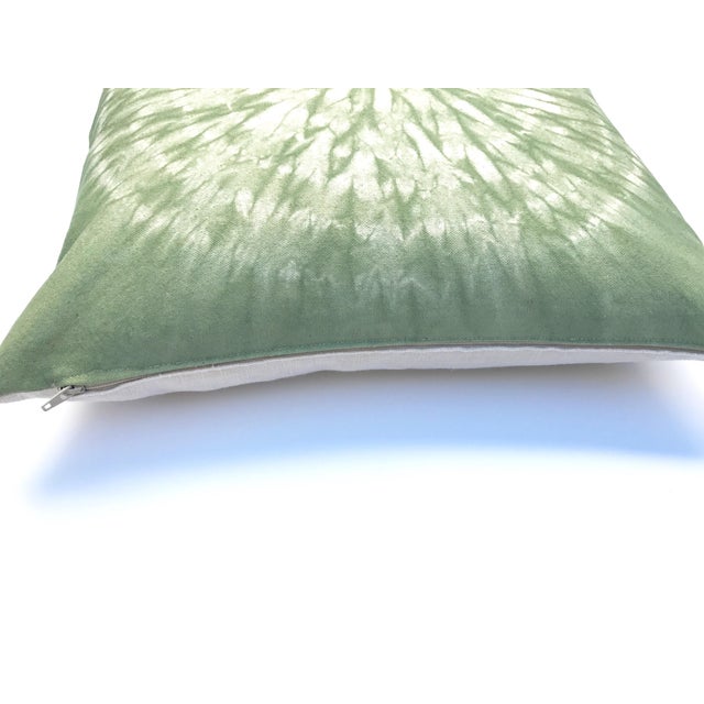Light Green Throw Pillow With Nui Shibori Circle Design Chairish