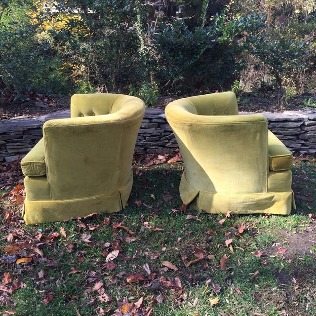 Ethan Allen Tufted Club Barrel Chairs A Pair Chairish