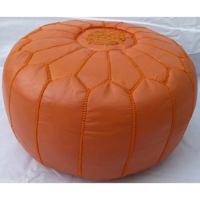 Mid Century Modern Orange Ottoman Chairish