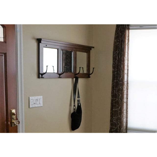 Wall Mount Entry Maple Wood Mirror Coat Rack Chairish