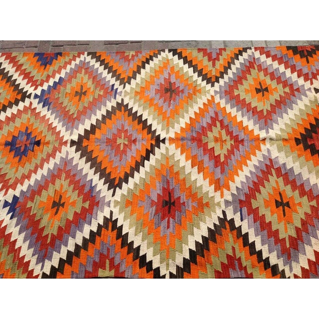 Handwoven Diamond Turkish Kilim Rug 5' 2" x 10' 4" Chairish