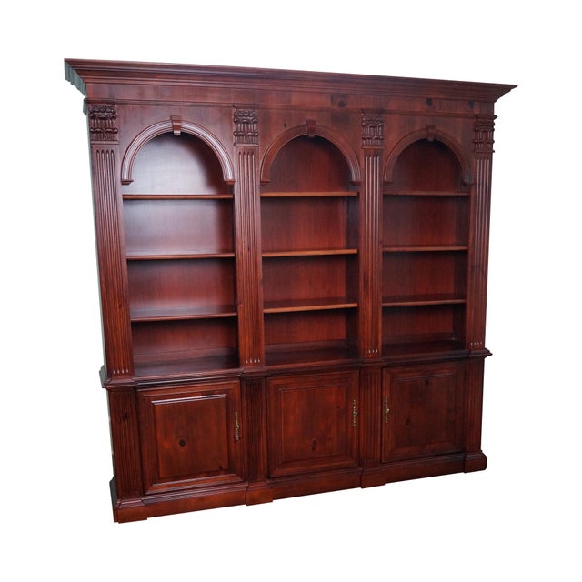 Pulaski Cherry Finish Pine Triple Arch Bookcase Chairish