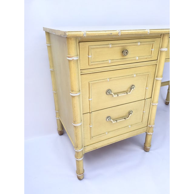 Thomasville Hollywood Regency Faux Bamboo Allegro Writing Desk Chairish