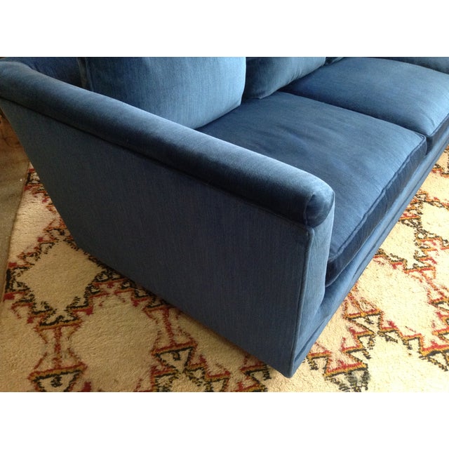 1970s Blue Velvet Tuxedo Sofa Chairish