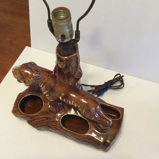 MidCentury Tiger & Planter Table Lamp Chairish