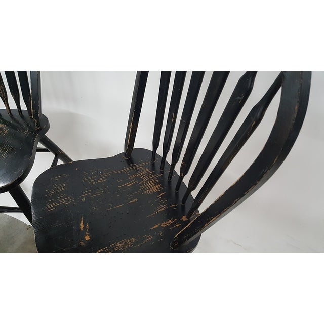 Distressed Black Chairs A Pair Chairish