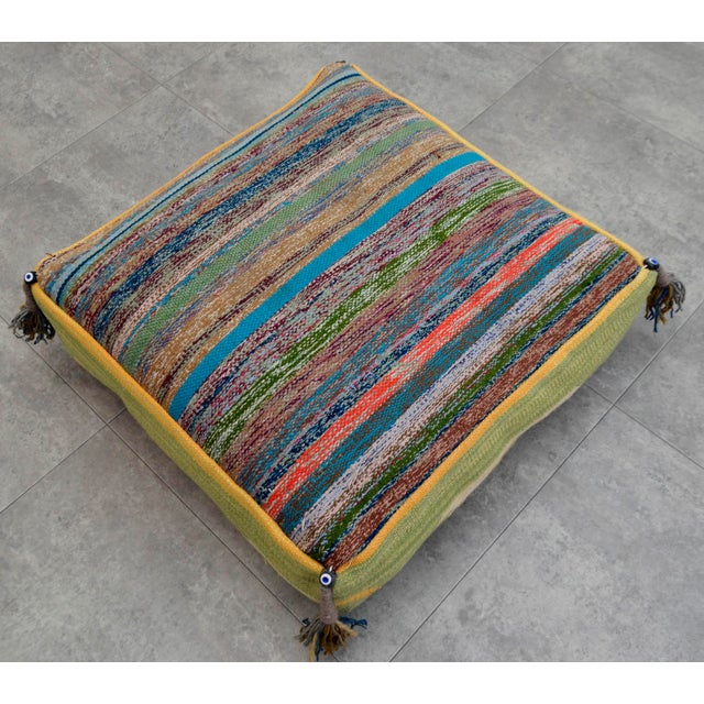 Turkish Hand Woven Kilim Floor Pillow 22? X 22? Chairish