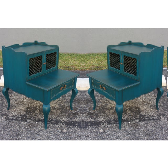 MidCentury Blue Nightstands Pair Chairish