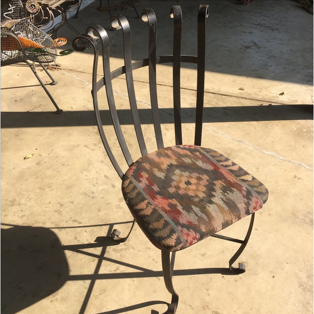 Wrought Iron Accent Chair Chairish