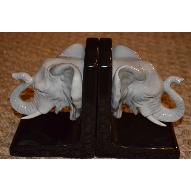 Ceramic Elephant Bookends A Pair Chairish