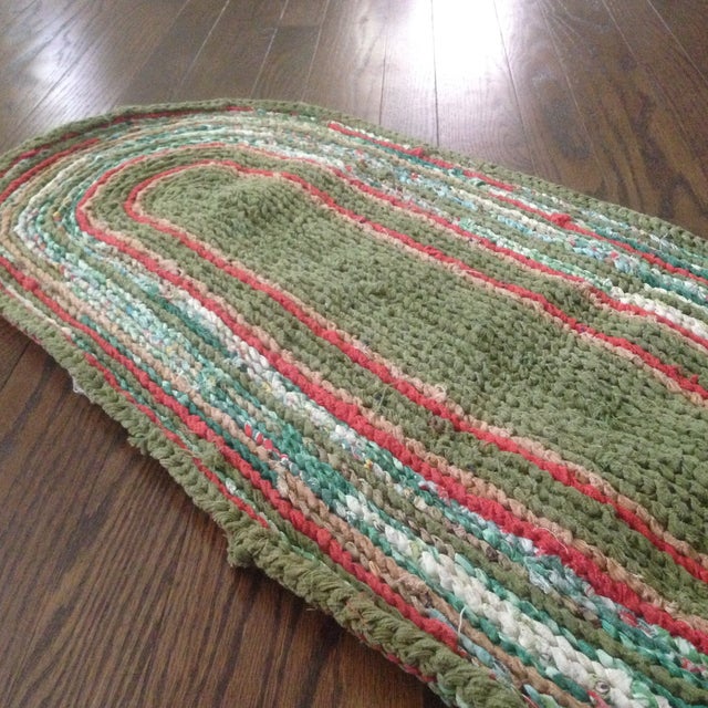 Vintage Handmade Rag Rug 3' x 1'4" Chairish