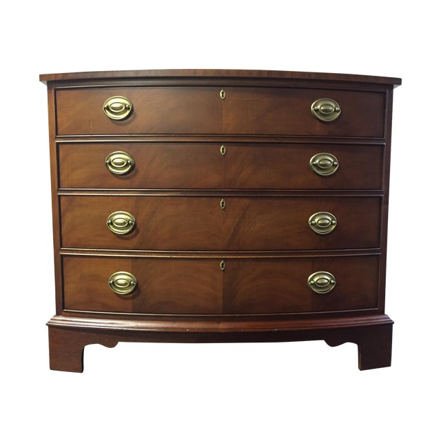 Ethan Allen Bow Front Mahogany Bachelor Chest Chairish