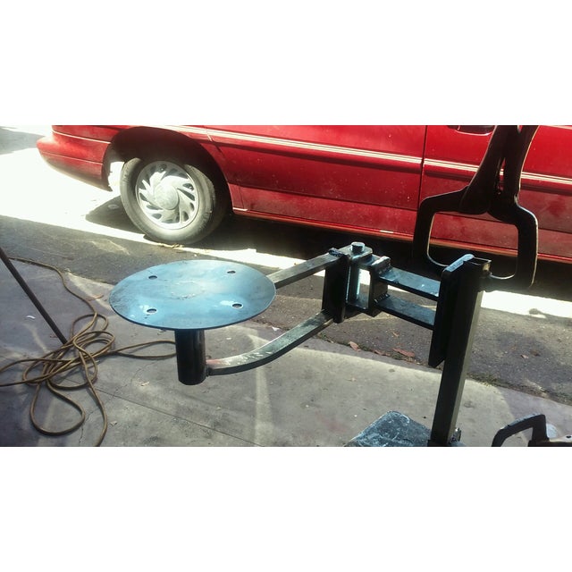 Industrial Swing Out Arm Stool | Chairish