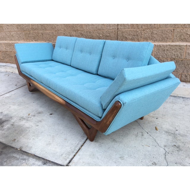 Mid-Century Sculptural Sofa in Powder Blue | Chairish