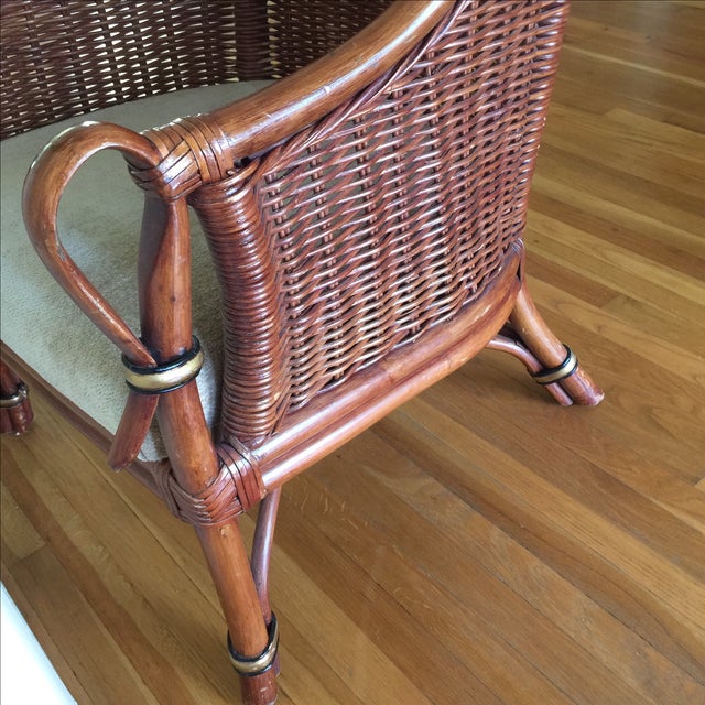 Vintage Asian Rattan Wicker Club Chair | Chairish