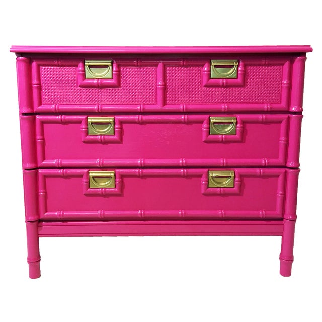 Vintage FauxBamboo Pink Chest of Drawers Chairish