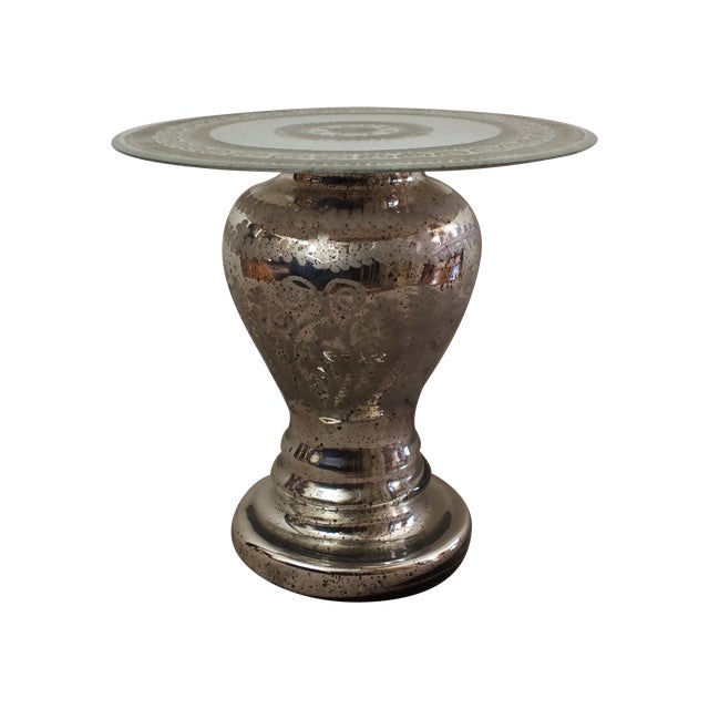 Mercury Glass Accent Pedestal Table Chairish