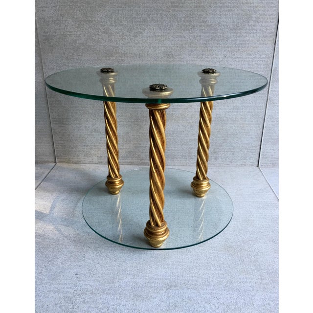Italian Gold Leaf & Glass Side Table Chairish