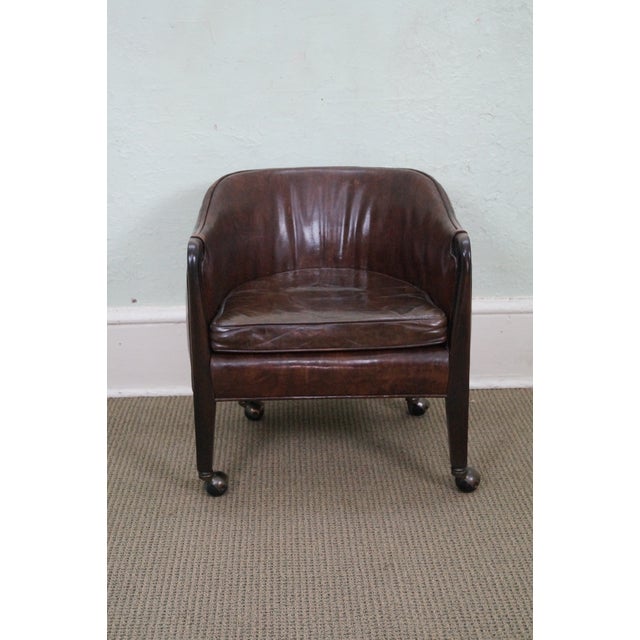 Widdicomb Small Barrel Back Leather Club Chair | Chairish