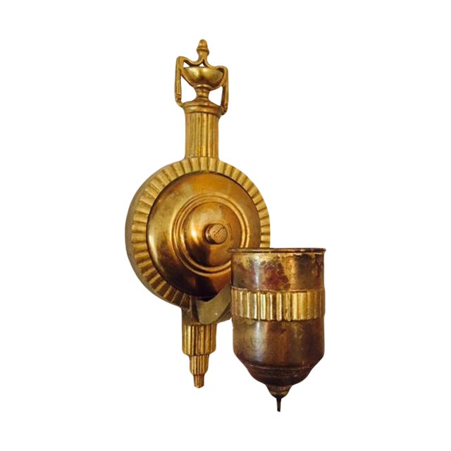 Vintage Brass Art Deco Wall Sconce Chairish