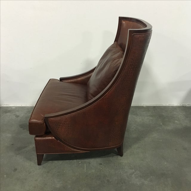 Leathercraft Snake Skin Imprint Leather Club Chair Chairish