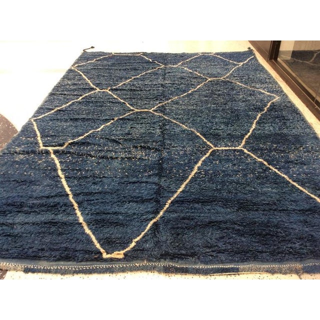 Navy Blue Moroccan Berber Rug 8′5″ × 11′9″ Chairish