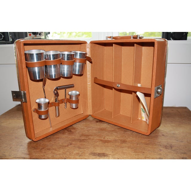 MidCentury Mini Bar Travel Case Set Chairish