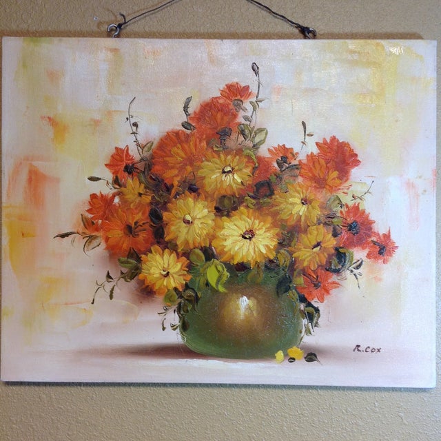 Vintage Robert Cox Floral Still Life Oil Painting Chairish