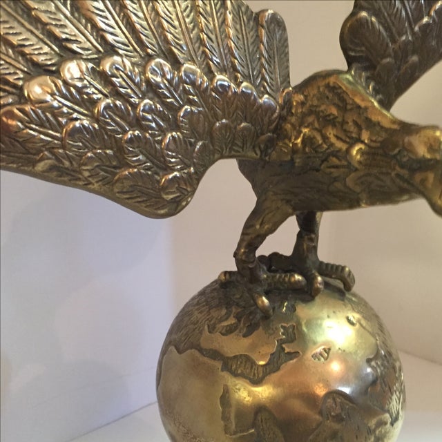 Vintage Brass Eagle on Globe Chairish