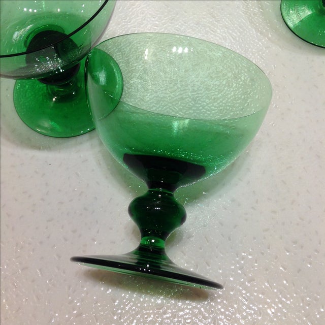 Vintage Emerald Green Crystal Stemware Set of 8 Chairish